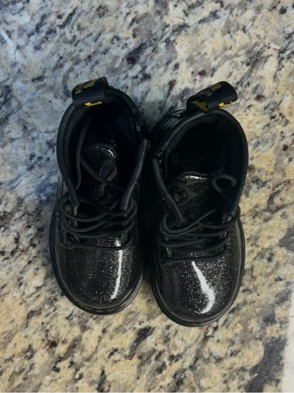 Kids Sparkle Ankle Boots with Side Zip in Black